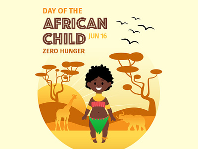 Day of the African Child flat illustration typography vector