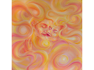 Loving hugs art artist illustration oil painting