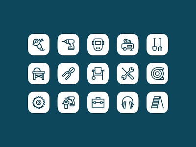 Craft & tools minimalistic icon set