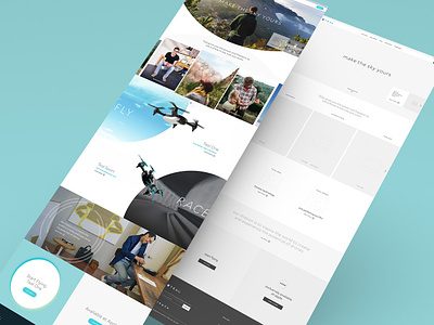 Teal Drones - Site Redesign drones homepage round ui ux visual design website wireframe