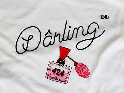 Dârling lettering for t-shirt illustration lettering screenprinting