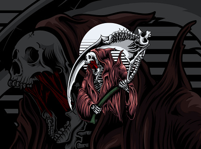 angry grim reaper grim grimreaper illustration skull