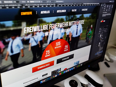 feuerwehr-mittelrode.de design firefighter homepage landingpage photoshop screendesign website