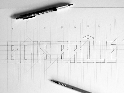 Bois Brûlé - sketch graphic design graphic art grid handlettering lettering logo sketch typography