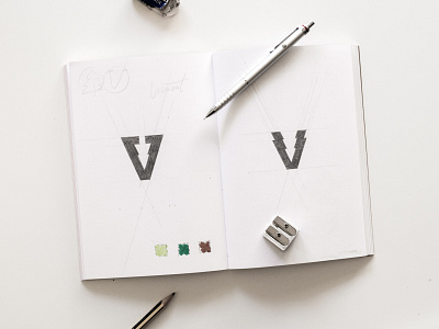 Vermont sketch design graphic design graphic art letter logo logo a day process sketch vermont