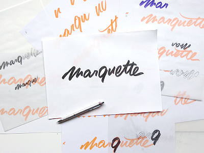 Marquette sketch branding hand drawn handlettering identity lettering process script sketch typography