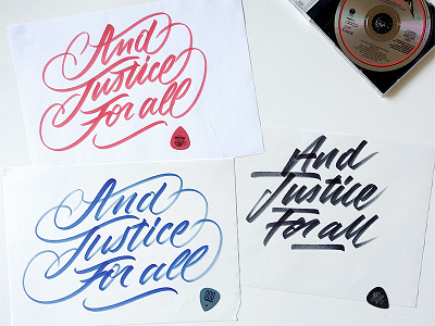 ... And Justice For All art brushpen graphic design hand drawn handlettering lettering metallica rock and roll rock band script