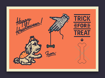 Howloween card dog halloween