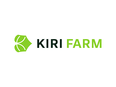 Kiri Farm brand branding design eco flora green grid identity leaf logo logobrand logodesign logomark nature plant vector