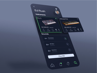 Synth Trader UI app music synth ui ux