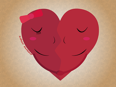 Together 4 Ever happy heart illustration love vector