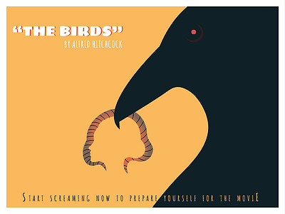 Movie poster "The Birds" alfred hitchcock birds hitchcock minimalism movie poster poster