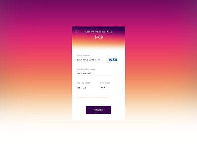 DailyUI 002 – Credit Card Checkout