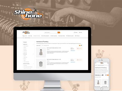 Shinehone branding design illustrator mobile responsive web