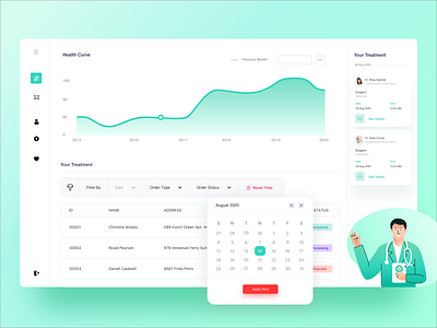 Concept of Medical Booking App aplication booking business care charter clean finance fintech functional health illustration medical medical care medicine ready4s reports simple trend 2020 ui ux