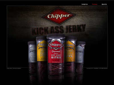 Chipper Jerky design jerky weathered website wood