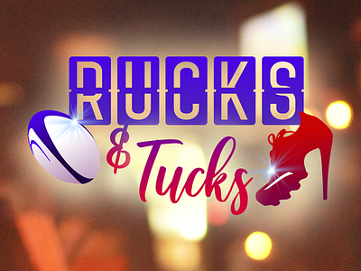 "Rucks & Tucks" Drag Show Logo 2d branding design drag queen flat fun gay illustration illustrator logo marketing nightlife rugby sketch sketch app text design type typography vector web