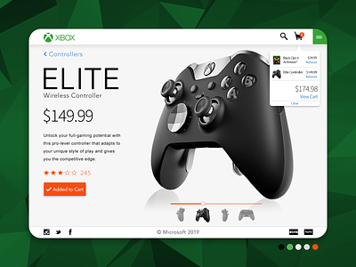 Xbox Elite Wireless Controller Product Page Concept