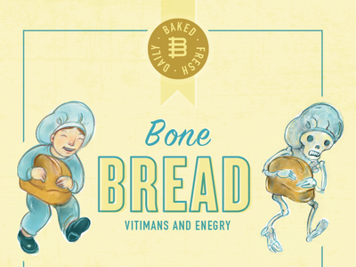 Bone Bread baked goods baker bakery bones bread fables jack and the beanstalk packagedesign