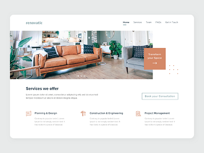 Renovation/Construction Homepage construction homepage renovation ui ux website