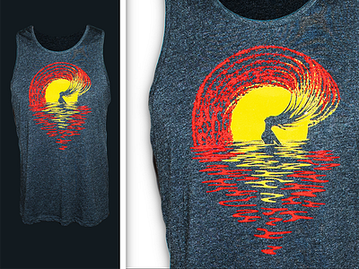 Sawatch Apparel: Hair Whip colorado flag design girl hair illustration illustrator print reflection sunset swimming tank top vector water