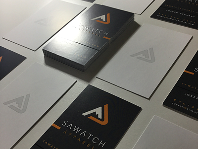 Business Card - Sawatch Apparel branding business card clothing brand embossing gloss marketing mountains portrait print