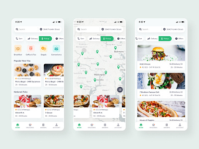Delivery App account android application card view delivery delivery app ecommerce filter food grocery ios order pickup pin rewards search ui user experience user interface ux