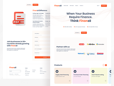 Finanzë - Finance Landing Page assets business clean contract finance fintech form fund growth homepage investment landingpage loan money partner technology ui user interface ux website