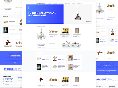 Modern Furni - Homepage design e commerce furniture landing page lighting ui user interface ux web