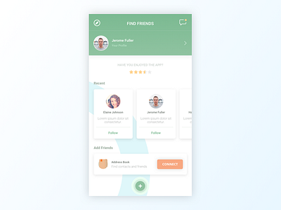 Find Friends App Concept application connect find friends green mobile profile search social ui user interface ux