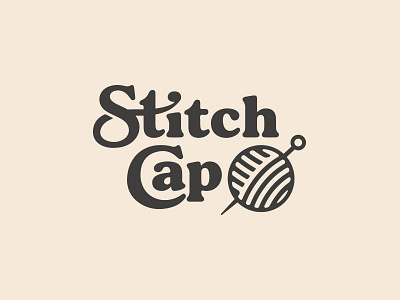 Stitch Cap ballcap branding cap hat lockup logo needle stitch thread type typography yarn