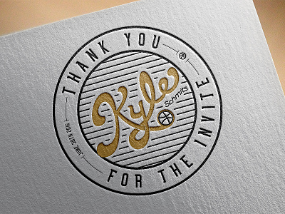 Thank You, Kyle! badge hand lettering logo mark script type