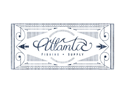 Atlantic Label atlantic embellishment fish fishing hand label lettering ocean script typography vintage water