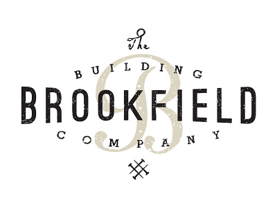 Brookfield Building Company building logo script texture typography vintage