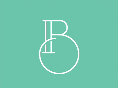Big B b cap drop elegant hollow letter type typography