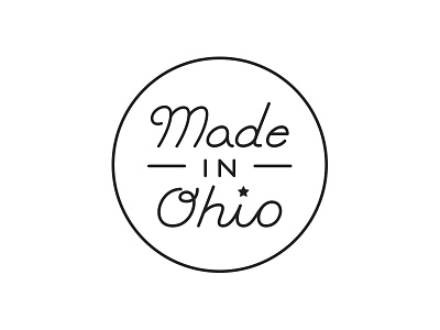 Made in Ohio badge in made ohio proud script typography