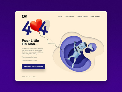 Day 8 - 404 Page 404 page daily ui challenge day 8 tin man wizard of oz