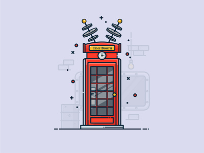 England Phone Time Booth digital illustration england flat design icon illustration illustrator london phone booth simple design time machine vector vector art