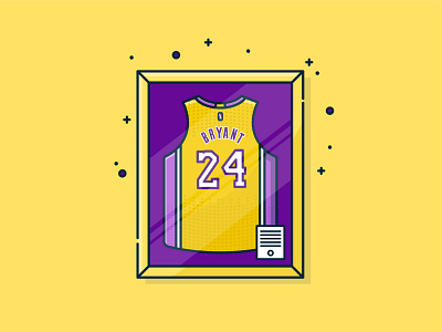 Kobe Bryant Jersey adobe branding digital illustration flat design flat vector icon illustrator kobe bryant los angeles simple design vector vectorart yellow