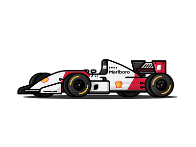 Mclaren Formula 1 Car branding f1 flat design icon illustration ui vector art vehicle