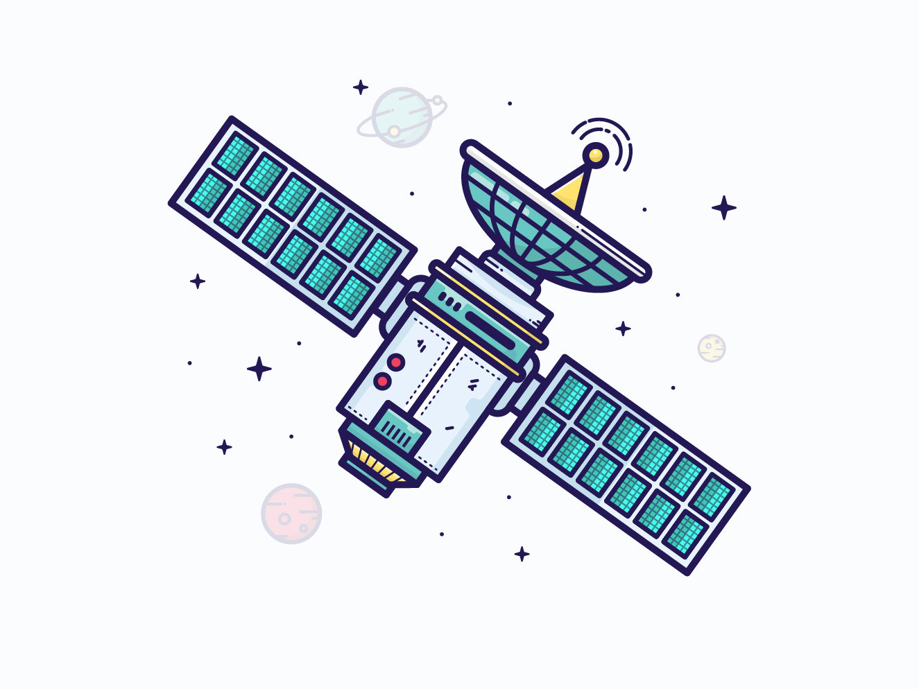 Space Satellite by Dom Designs on Dribbble