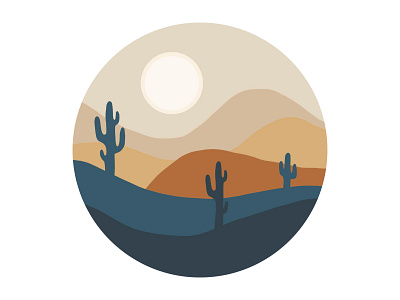 Wondrous Views Illustration - Desert beauty circle desert design graphic design illustrate illustration minimal procreate simple simplicity travel vector views