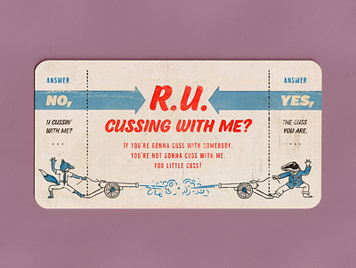 Are you cussing with me? acquaintance badger card character design fantastic mr fox fox illustration movie print retro texture typography vintage wes anderson