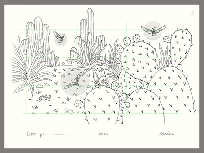 Luna Cansada | Sketches 2d illustration animation background cactus flowers illustration insects landscape layout mountains music nature sketch storyboard