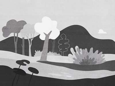 Acá tá | layout animation background digital gray illustration landscape layout mountains music nature shapes texture trees woods