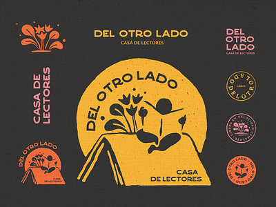 Del otro lado - Unchosen vol.1 badge book store brand design brand identity branding graphic design identity system illustration logo logo system reading rebrand retro rubber stamp seal stamp typography vector visual identity