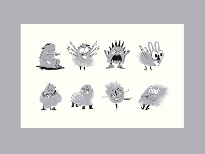 Emotions Characteres anger anxiety character design children emotions fear game illustration joy kids love print sadness surprise tiredness