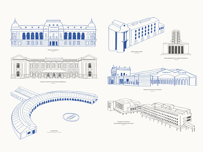 Buildings n.2 architecture blue buildings city facade grey illustration pencil texture