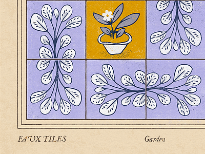 Faux Tiles fauxsaic illustration mosaic ornament plants tiles vintage