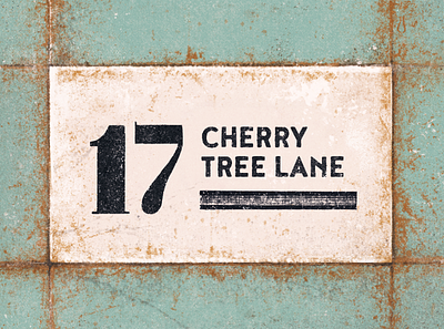 17 Cherry Tree Lane artwork fauxsaic house illustration retro texture typography vintage